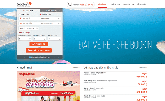 Bookin.vn liên kết với tất cả các hãng hàng không trong và ngoài nước