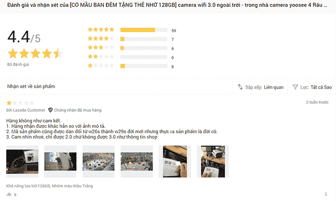 Dễ dàng xem đánh giá nhận xét và có thể đưa ra những đánh giá tốt hoặc xấu cho một sản phẩm