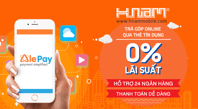 Hnam Mobile có chính sách mua điện thoại trả góp 0% áp dụng cho khách hàng dùng thẻ Sacombank và Shinhan Bank cùng nhiều ngân hàng khác