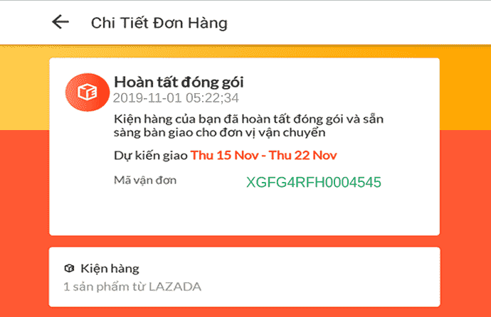 Theo dõi đơn hàng tại Lazada