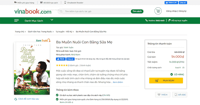 Việc mua sách trở nên đơn giản hơn với Vinabook.com