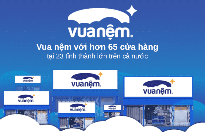 Vua nệm với hơn 65 cửa hàng tại 23 tỉnh thành lớn trên cả nước