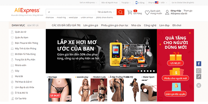 AliExpress sàn thương mại điện tử lớn trên thế giới hiện nay